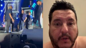 Marrone, da dupla com Bruno, cai do palco em show e machuca testa