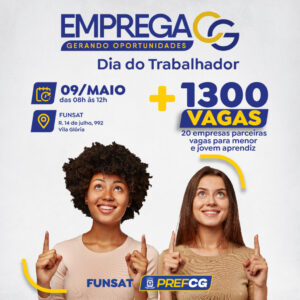 Mutirão do Emprega CG oferta 1.300 vagas para contratações imediatas nesta sexta-feira (09)