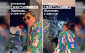 Narcisa interage com fãs de Lady Gaga usando megafone