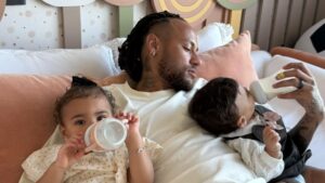 Neymar mostra bastidores de encontro das filhas, Mavie e Helena