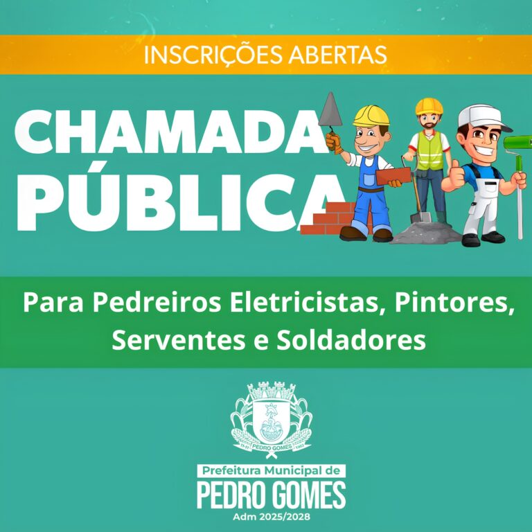 Prefeitura de Pedro Gomes abre credenciamento para prestadores de serviços