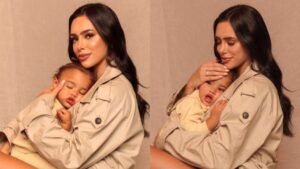 Sem citar Neymar, Biancardi posa com a filha para Dia das Mães
