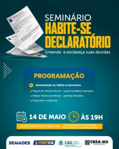 “Seminário Habite-se Declaratório” visa aprimorar os atendimentos entre poder público e profissionais