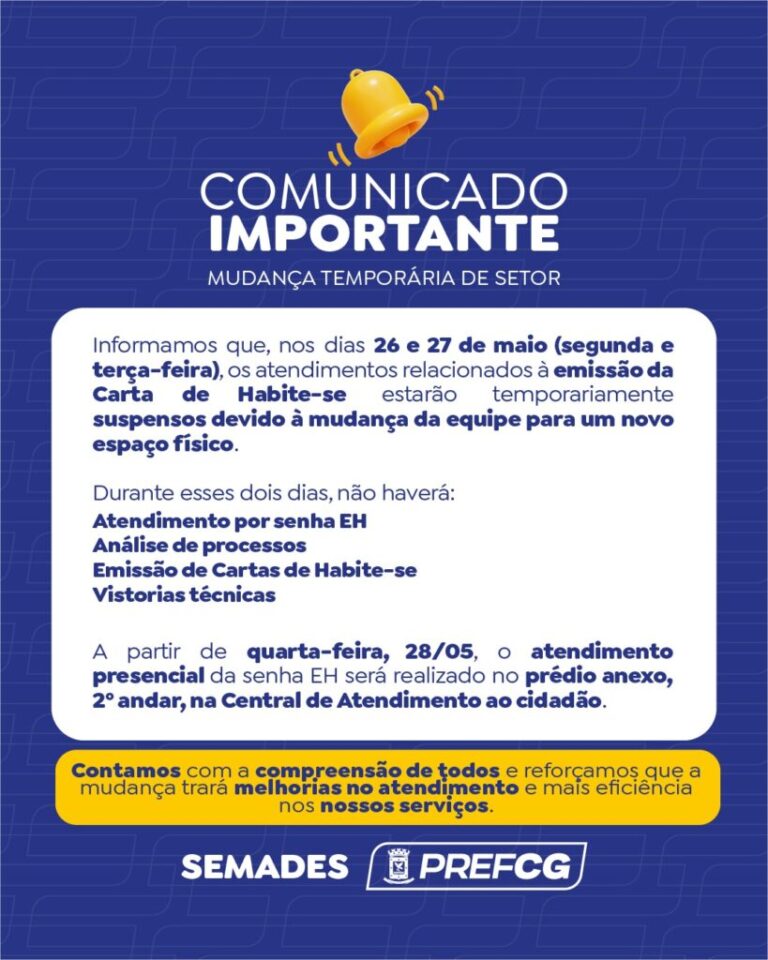 Setor de Habite-se muda de prédio para melhorar atendimento à população