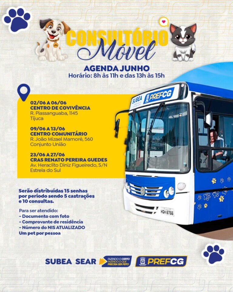 Subea divulga programação de junho do Consultório Móvel