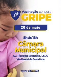 Vacinação contra a gripe chega à Câmara Municipal com ação especial da Sesau nesta terça-feira (20)