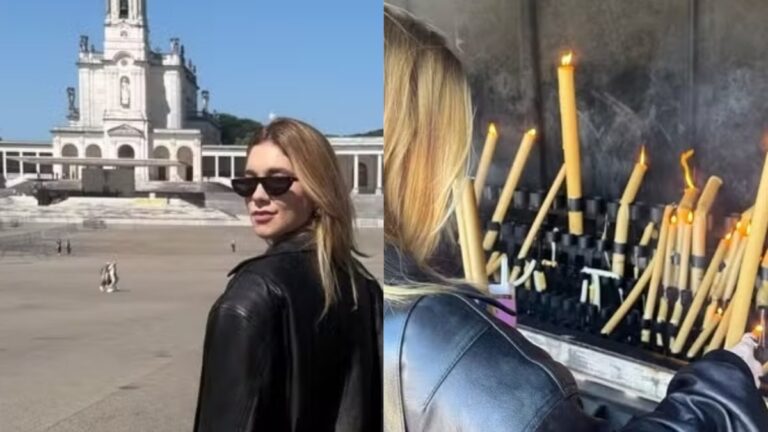 Virginia Fonseca faz orações no Santuário de Fátima