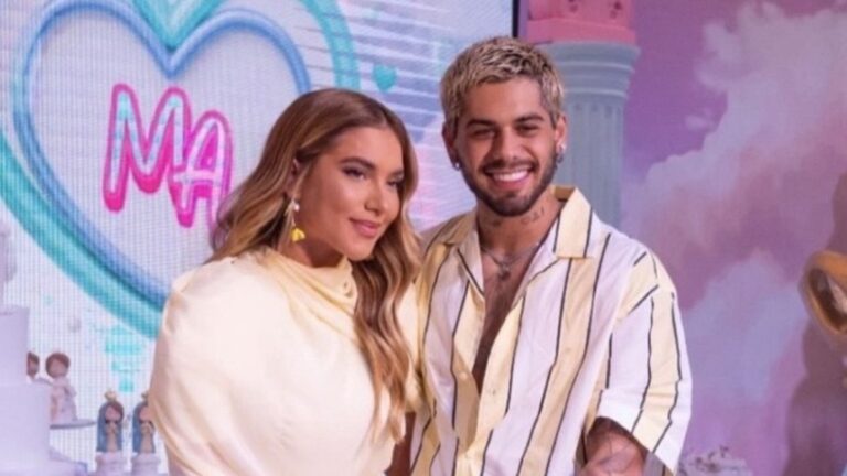 Após término, Virgínia e Zé Felipe posam juntos em festa da filha