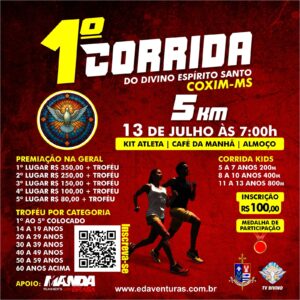Corrida do Divino integra programação oficial da Festa do Divino Espírito Santo de Coxim