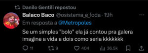 Apresentador compartilhou indireta à cantora. Foto: Reprodução: X
