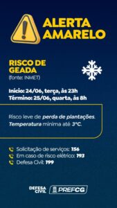 Defesa Civil alerta para risco de geada em Campo Grande