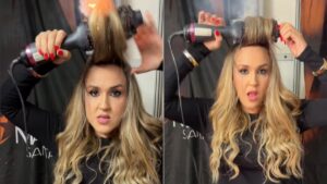 Escova pega fogo no cabelo de cantora sertaneja antes do show