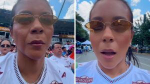 Esposa de Thiago Silva reclama durante jogo do Fluminense