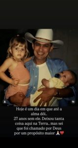 Lyandra com Leandro. Foto: Filha do cantor Leandro lembra 27 anos da morte do pai: