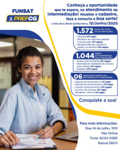 Funsat oferta 1.572 vagas de trabalho nesta quinta-feira (11)