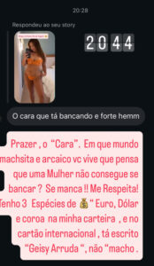 Story de Geisy Arruda . Foto: Reprodução: Instagram/@geisy_arruda