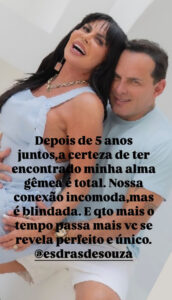 Gretchen e Esdras. Foto: Reprodução: Instagram/@mariagretchen