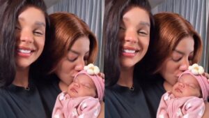 Ludmilla e Brunna mostram rosto de Zuri pela primeira vez