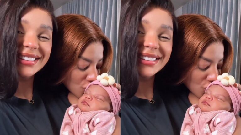 Ludmilla e Brunna mostram rosto de Zuri pela primeira vez