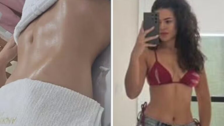 Maisa exibe abdômen definido após drenagem linfática
