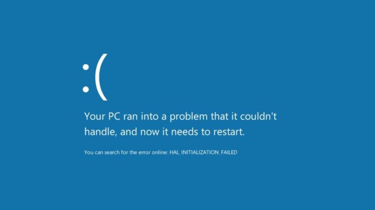 Tela azul de erro do Windows