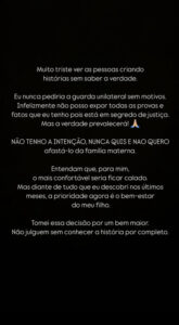Declaração de Murilo Huff sobre o pedido de guarda unilateral. Foto: Reprodução: Instagram/@murilohuff
