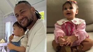 Neymar se encanta ao ver Helena vestida de caipira: "Princesa"