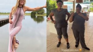 Poliana Rocha flagra funcionárias tomando refrigerante e desafia