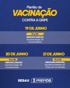 SESAU realiza plantão de vacinação contra a gripe em supermercado e no Mercadão Municipal