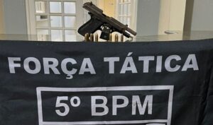 Ação rápida da PM recupera arma de fogo e objetos furtados em Coxim