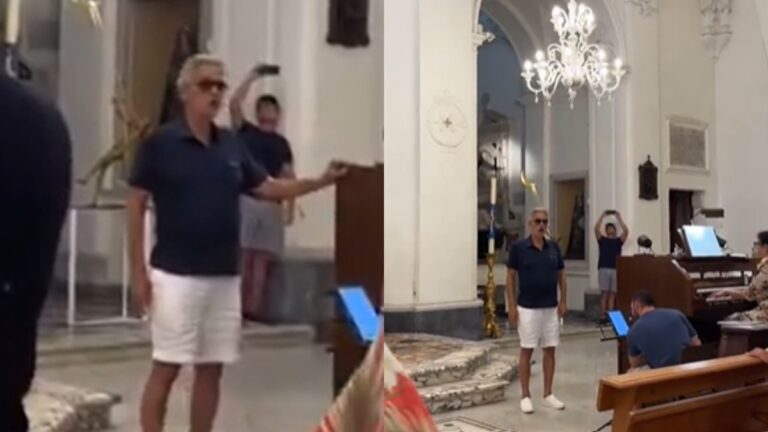 Andrea Bocelli surpreende fiéis ao cantar “Ave Maria” em missa