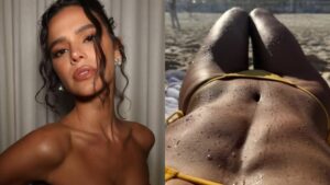 Bruna Marquezine mostra abdômen aos fãs em clique de biquíni