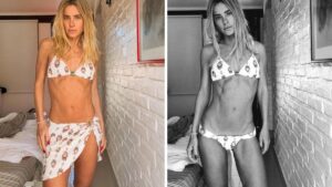 Carolina Dieckmmann posa de biquíni em Búzios durante comemoração