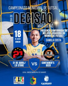 Hoje tem decisões do campeonato municipal de futsal em Caarapó