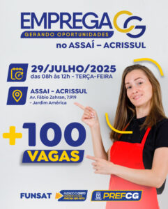 Jardim América recebe ação do Emprega CG com 100 vagas nesta terça-feira