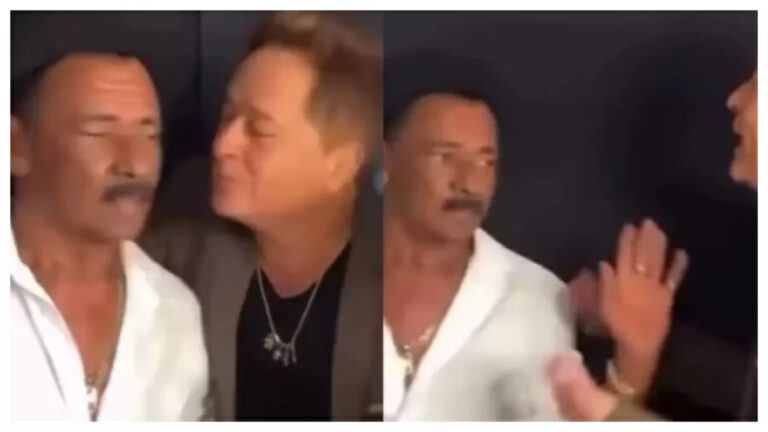 Leonardo beija humorista em entrevista e leva bronca ao vivo