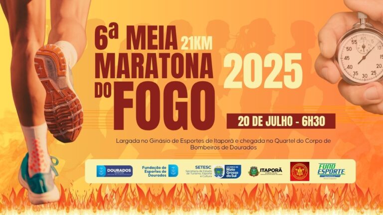 Meia Maratona do Fogo percorrerá 21 quilômetros entre Dourados e Itaporã
