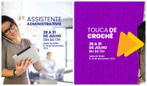 Prefeitura abre vagas para cursos gratuitos de crochê e administração