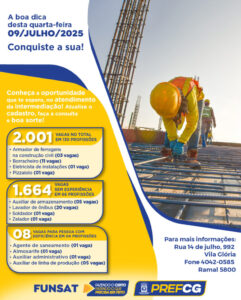 Quarta na Funsat tem Super Recrutamento e 2.001 vagas no expediente regular