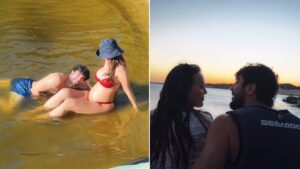 Rafa Kalimann exibe barriguinha em vídeo romântico com Nattan