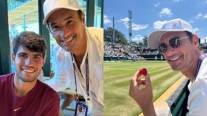 Rodrigo Santoro se emociona ao encontrar astros do tênis