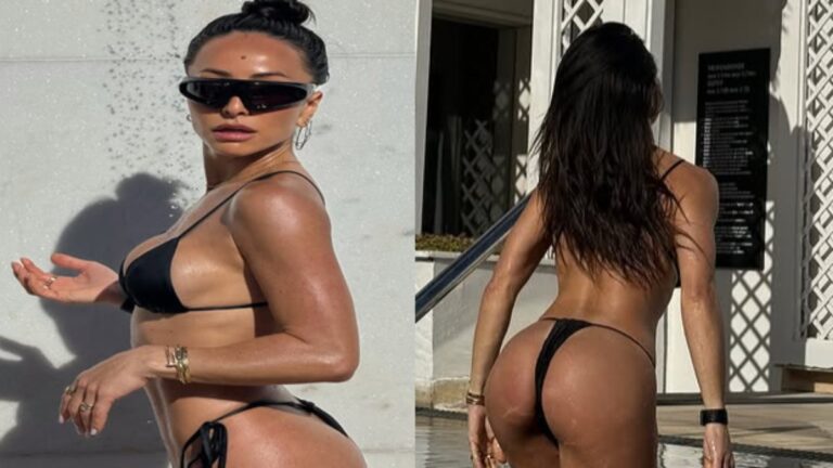Sabrina Sato espanta calor com banho de piscina em hotel de luxo