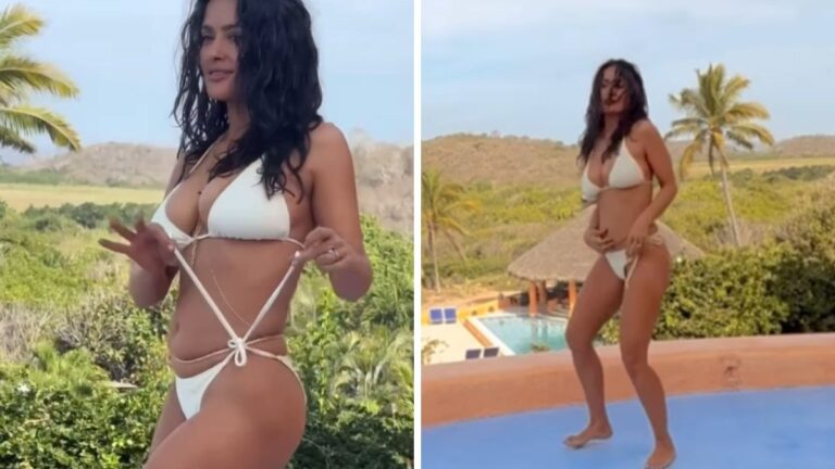 Salma Hayek dança de biquíni aos 58 e impressiona com boa forma