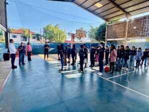 Vereador Otávio Trad visita escola Harry Amorim Costa, instituição que integra o Programa Escola Civil Metropolitana