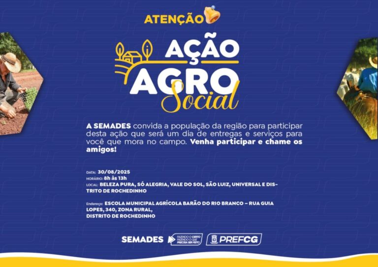 Distrito de Rochedinho recebe Ação Agro Social no próximo sábado