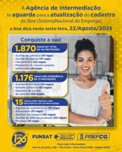 Funsat oferece 1.870 vagas para 202 empresas em Campo Grande nesta sexta-feira