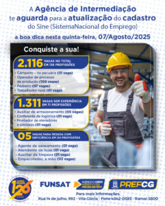 Funsat oferta mais de 2,1 mil vagas em 136 profissões