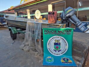 PMA prende dupla por pesca predatória no Rio Taquari, em Coxim