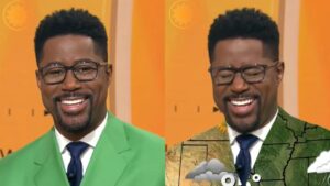 Paletó verde de Nate Burleson vira meme ao vivo no CBS Mornings