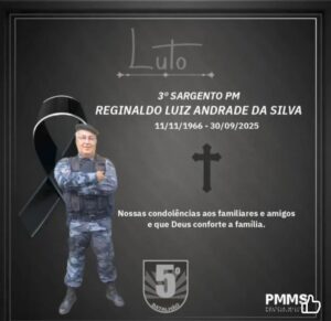 3º Sargento Reginaldo Luiz Andrade da Silva, da PM, morre aos 59 anos em Coxim